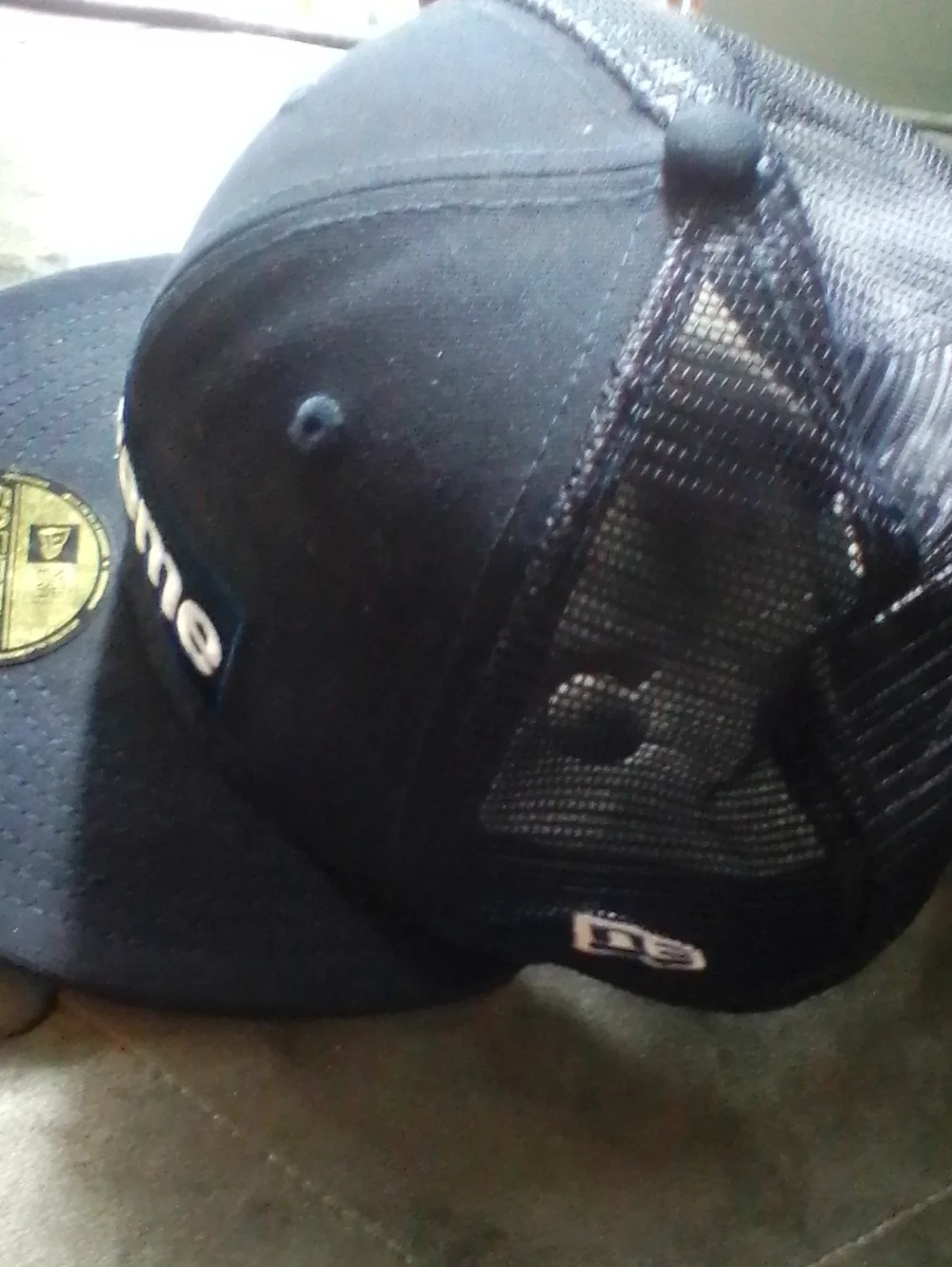 Supreme Navy and White Logo Mesh Cap - Picture 2 of 4